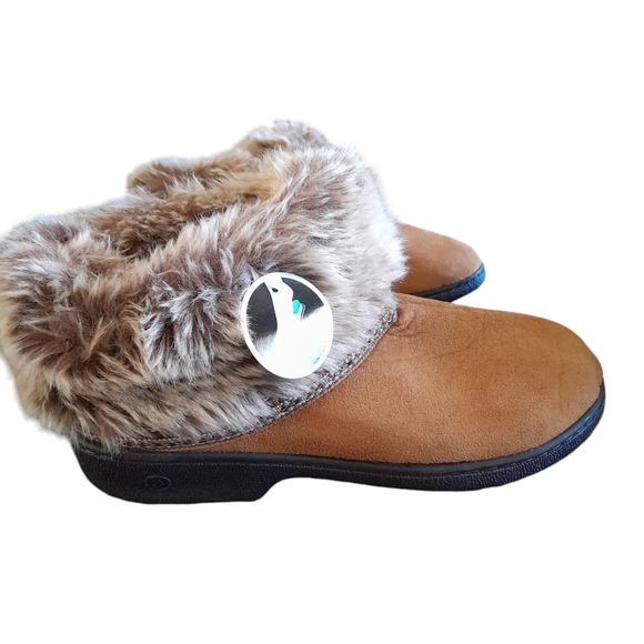 Isotoner Brown Fuzzy Boot Slippers - Picture 5 of 9